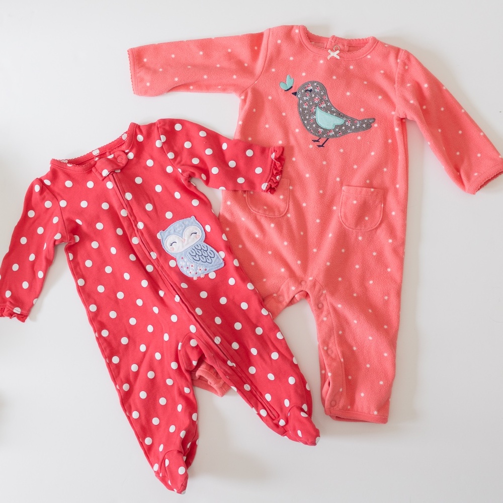 Carter's Set of 2 Sleep and Play Footies Size 6 Months